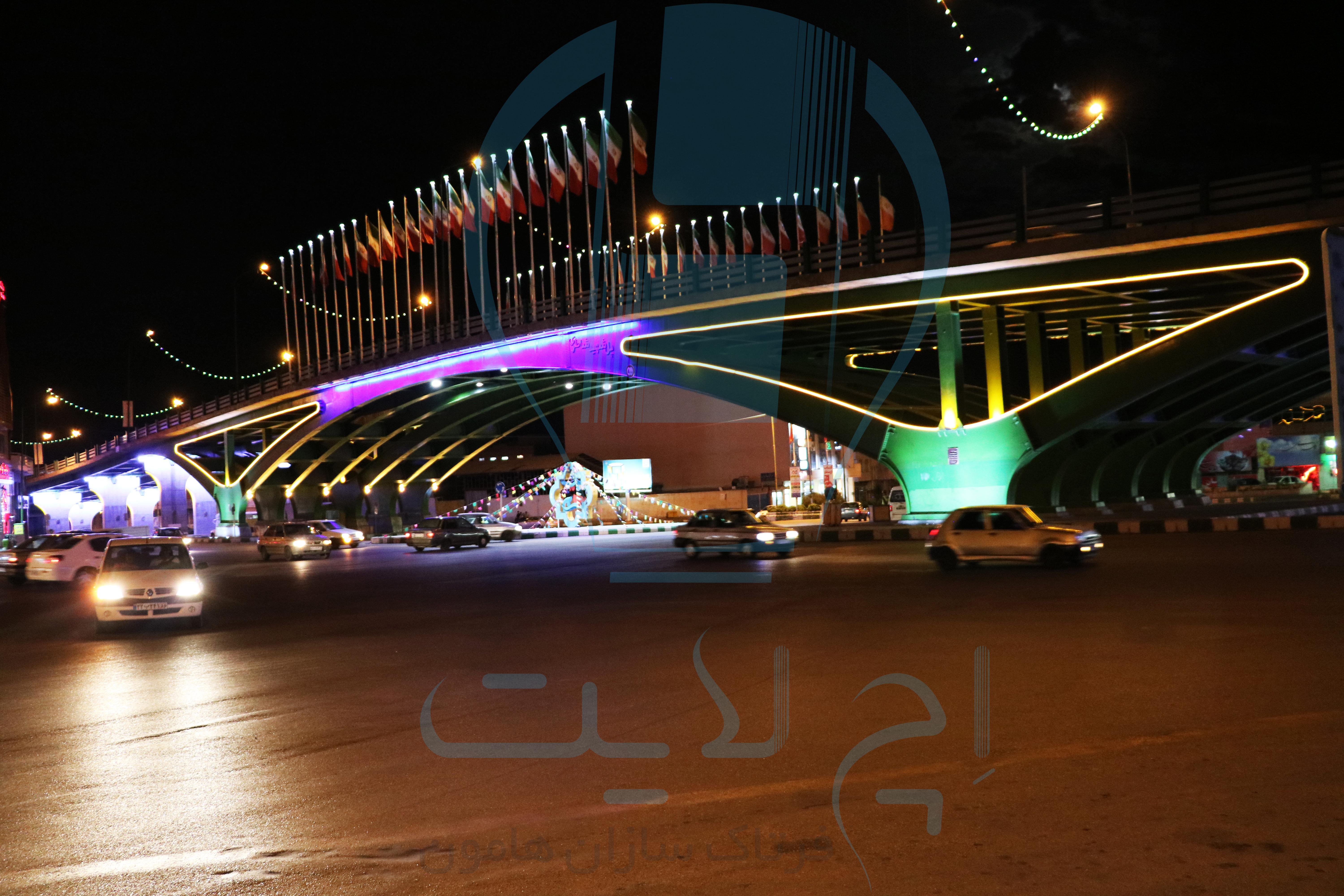 نورپردازی مفهومی و سیستمی پل شهید شاطری - سمنان